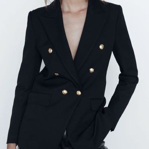 NWT! Zara very shoulder pad double breast blazer